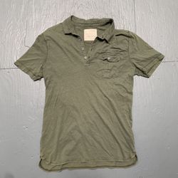 Banana Republic Heritage Collection Polo Shirt Army Green Distressed Vintage