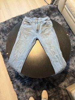 Mens Wranglers straight blue jeans