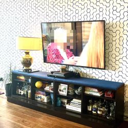 Wood Console Shelving Unit 