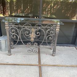 Steel glass, serving or side table