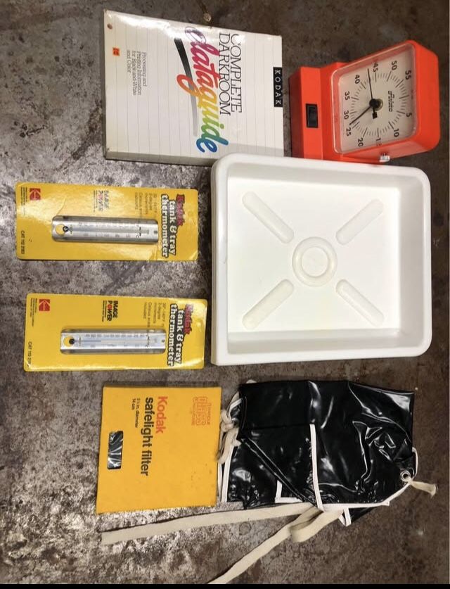 Assorted darkroom equipment.