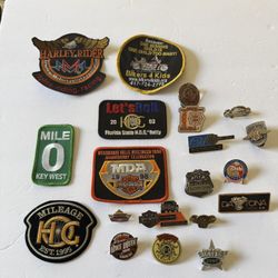 Vintage Harley Davidson Patches And Pins - Lot Of 20