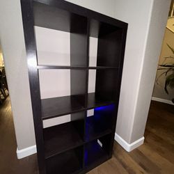 Modern black cube shelving unit