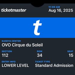 2 Tickets For Ovo  Cirque Du Soleil