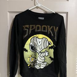 Peanuts Snoopy Spooky Halloween Black Crewneck Sweatshirt Size Medium Halloween