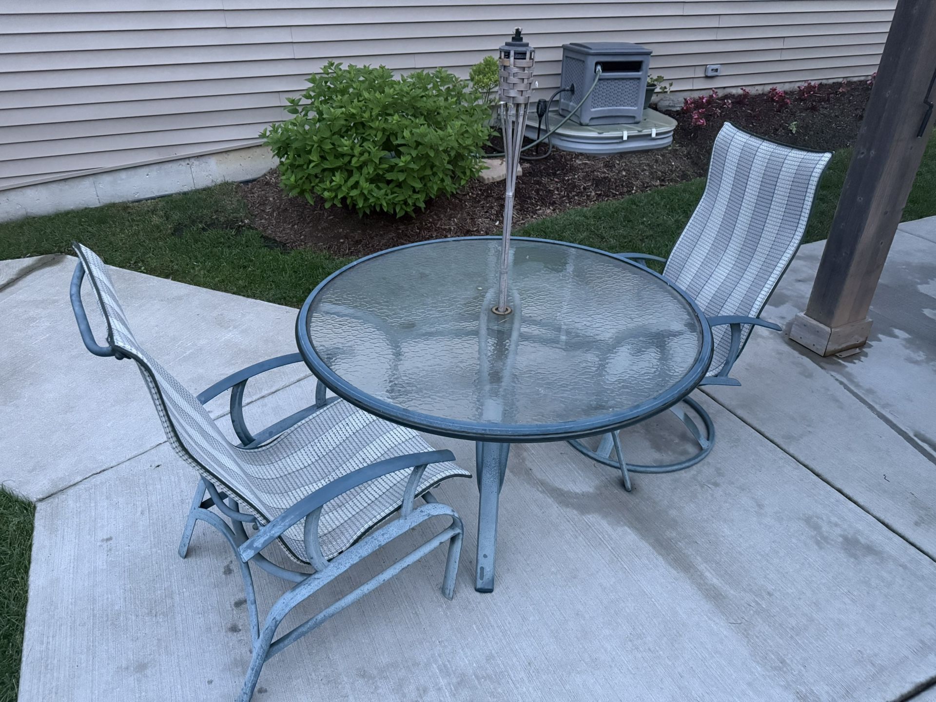Glass Table And 2 Chairs