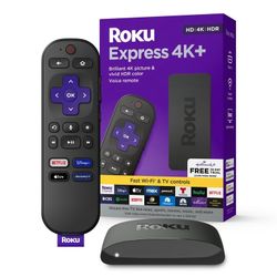 Y393 Roku Express 4K+ | Streaming Player HD/4K/HDR with Roku Voice Remote with TV Controls