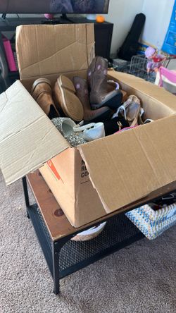 Box Full Of Great Condition Girl Shoes 9- 11!