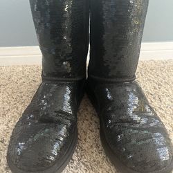 UGG Women Classic Short Sparkles Black Size 9