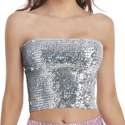 Women’s Sequin Crop Top