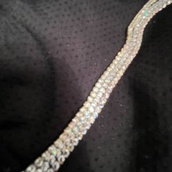 Three Strand Diamond Like Bracelet 