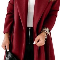 Tankaneo Womens Notched Lapel Collar Coats Open Front Long Jackets Overcoat