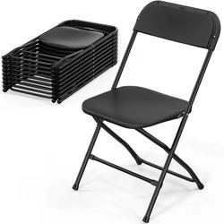 Black Folding Chairs Set of 10