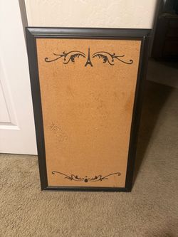 Decorative Cork Bulletin Board Black Frame