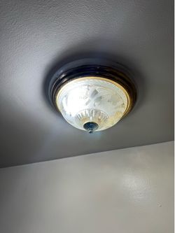 2-Light Polished Brass Ceiling Mount Light