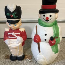 Blow Mold Santa And Soldier 