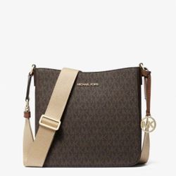 Michael Kors Brown Jet Set Travel Small Signature Logo Messenger Bag ,NEW WITH TAGS COMES IN GIFT BAG!