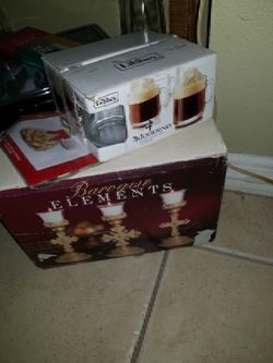 New gift glass wear sets in box $8/each perfect for weddings etc