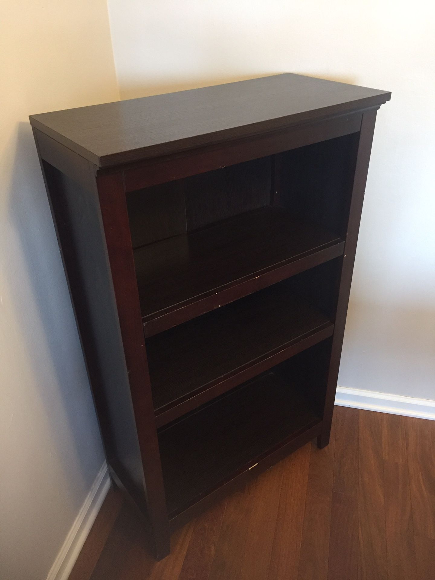 Espresso Carson Three Shelf Bookshelf