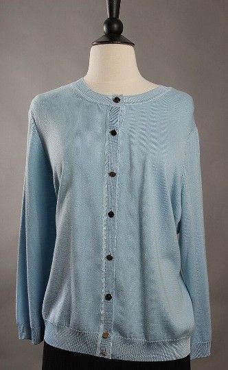 ST JOHN Knit Sweater Sky XL $595