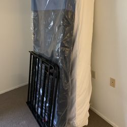 FREE Twin Mattress, Boxsprings and Metal Frame…Must Take All