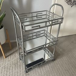 Adorable Mirrored Storage Vanity Cart Arts And Crafts, Makeup, Bedside Table