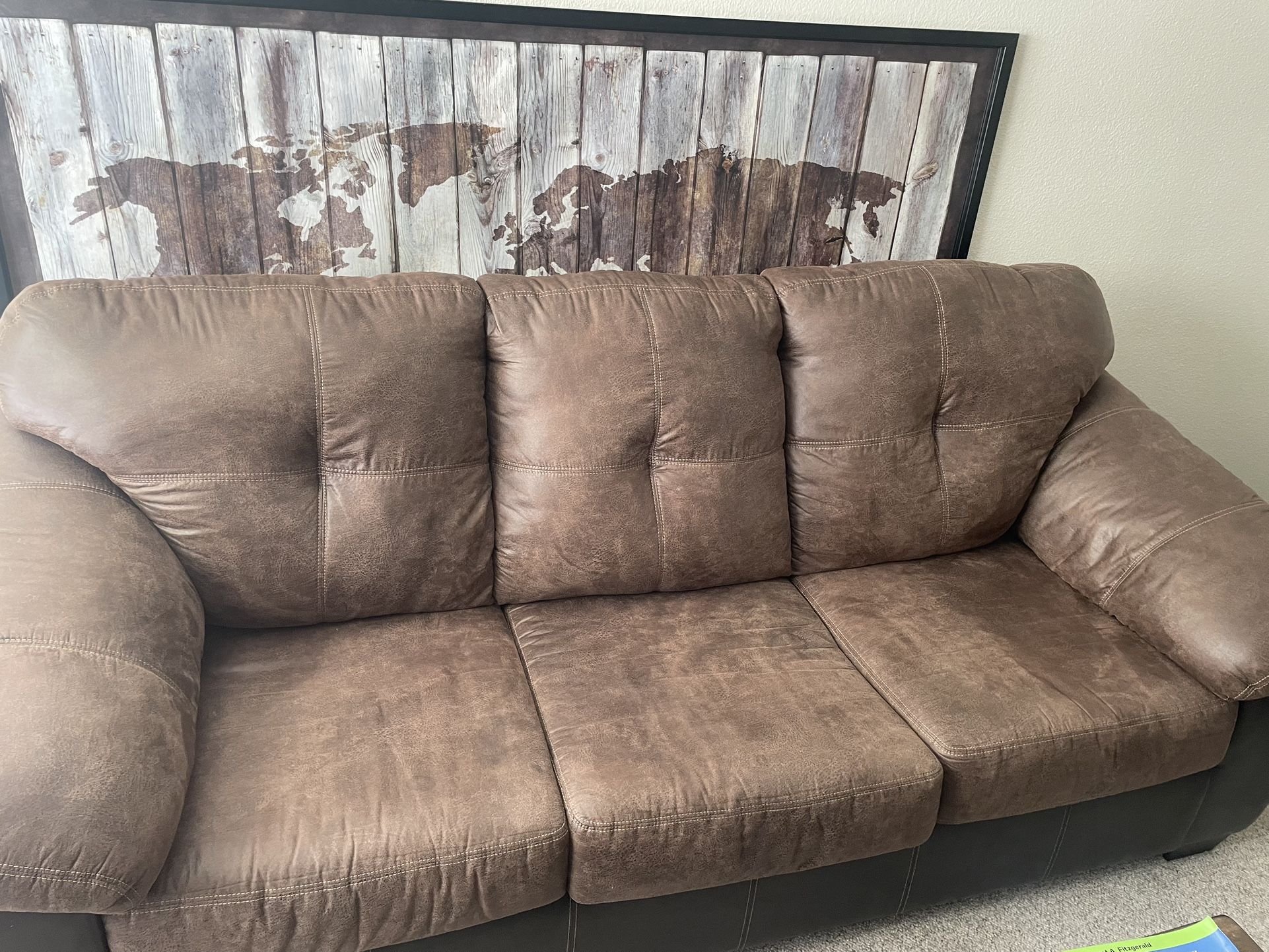 Brown 3 Piece Couch Set