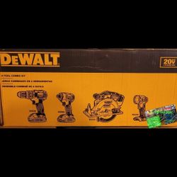 New Dewalt 20v 4 Tool Cordless Combo Kit $270 Firm. Pickup Only 