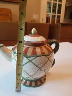 Waverly "Topiary" Hand Painted Teapot and cup