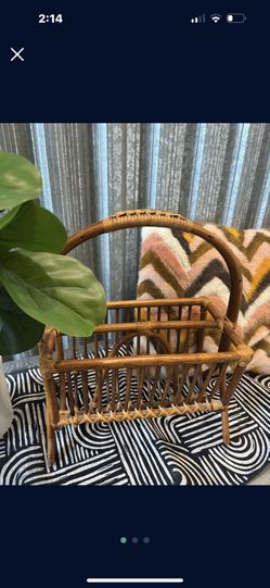 Vintage bamboo magazine rack
