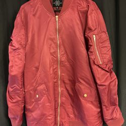 Jaywalker Men’s Burgundy Dark Red Lightweight Bomber Jacket Size Large