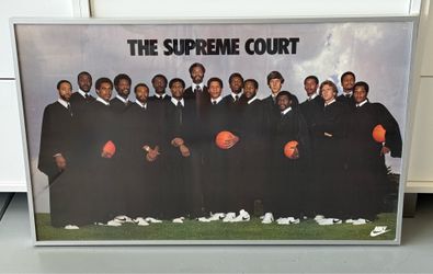 Original 1978 Nike Poster “Supreme Court” Framed 22X36