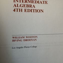 Intermediate Algebra 4th Edition by William Wooton, Irving Drooyan 