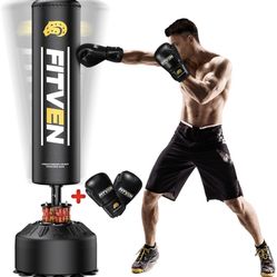 Punching Bag With Gloves 