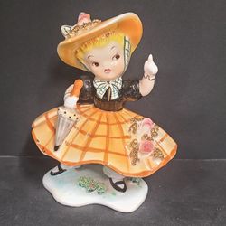 Vintage Napco Girl Figurine With Ruffled Bloomers 