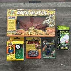 Reptile Accessories. Rock Heater, Timer, Thermometer & Hydrometer, Bulb, Infrared Thermometer