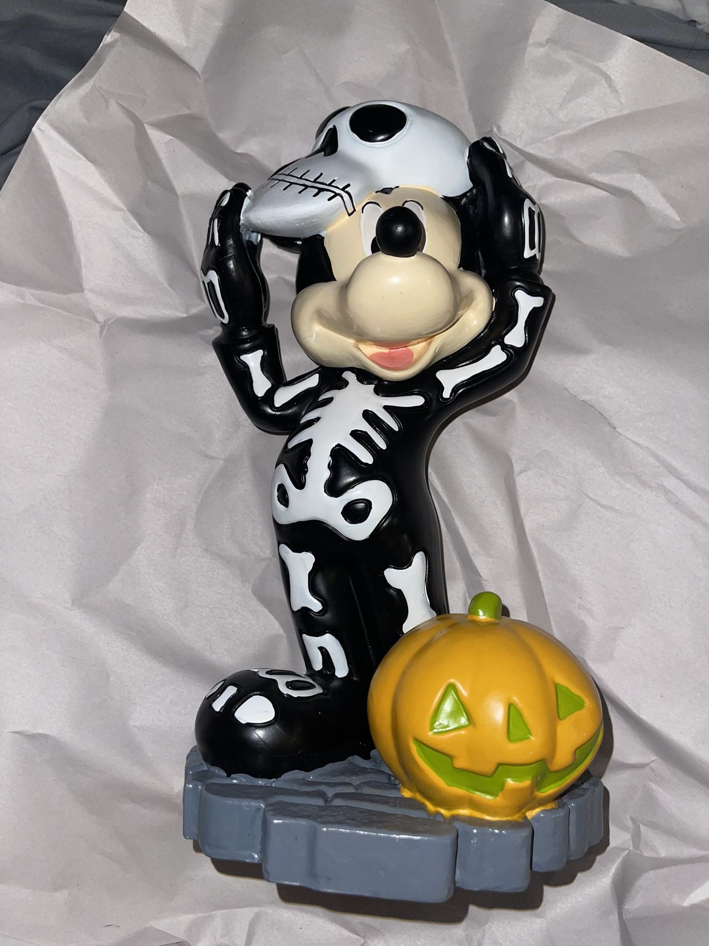 Disney Mickey Mouse Skeleton Halloween Statue Figure