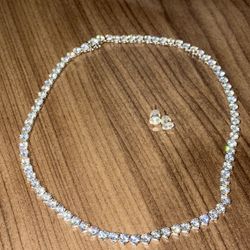 Swarowski Necklace And Earrings 