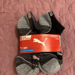 Puma CooCell 8 Pair No Show Women's Socks, Gray (Sock: 9-11, Shoe: 5-9.5)