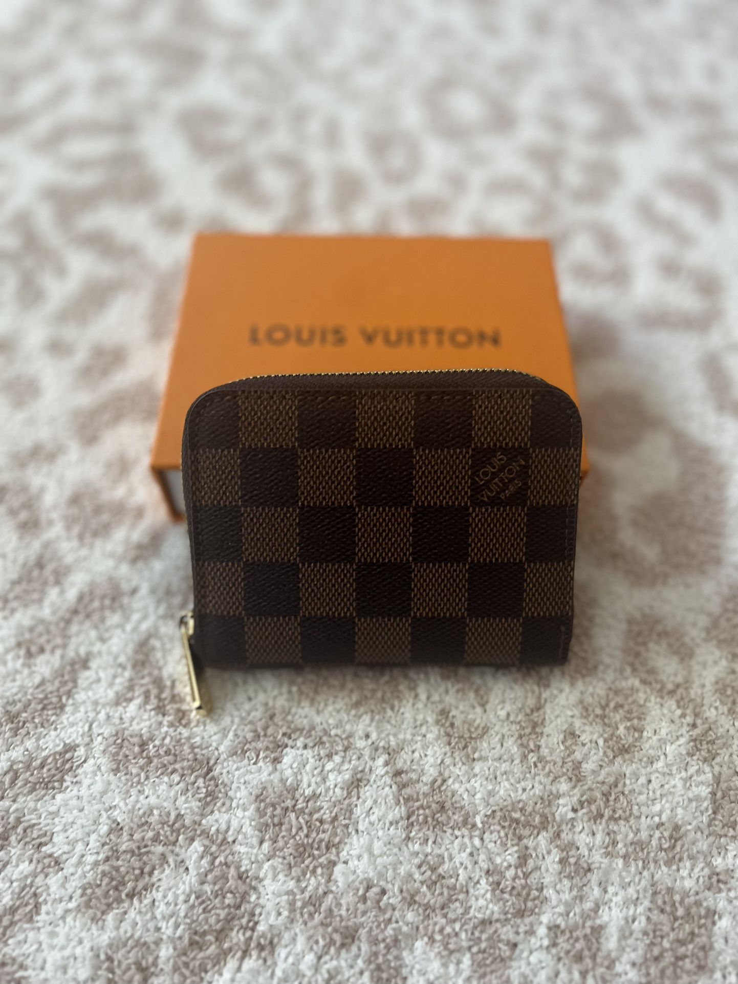 Brown Checkered Wallet 