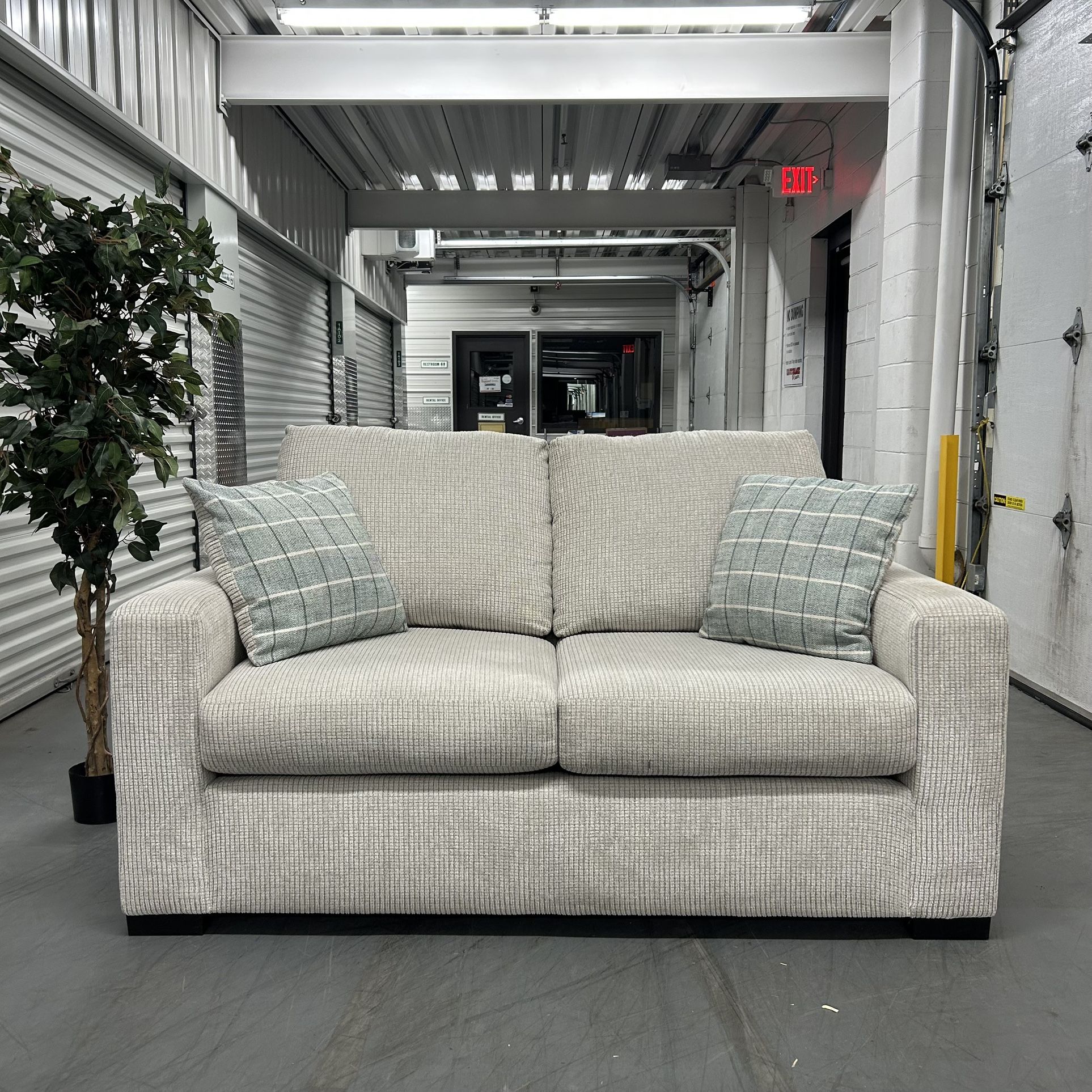 West Sixth Fabric Loveseat - Cream