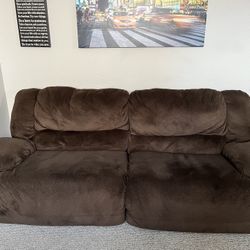 Ashley Furniture, Faux Leather Double Seat Manual Reclining Sofa and Love seat