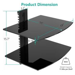 Entertainment Center Shelves, Holds Up to 17.6lbs, TV Shelf w