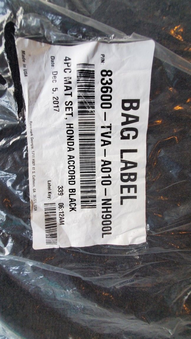 2018-2022 Honda Accord New Carpeted Floor Mats