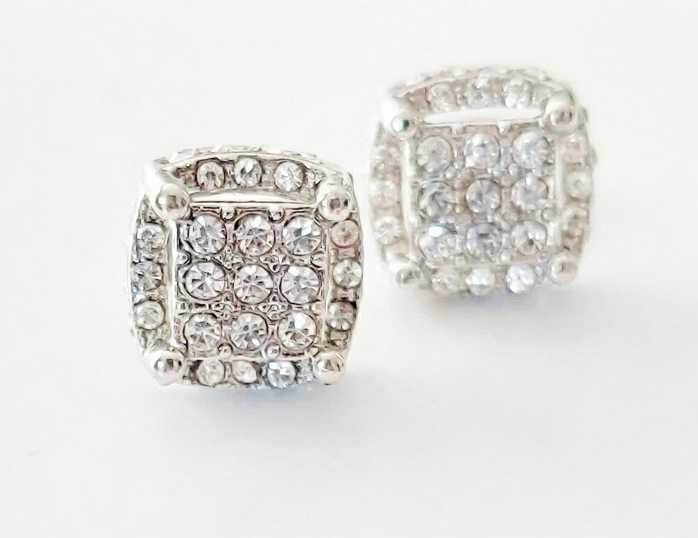 White Sapphire Stud Earrings
