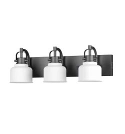 Rockhill 22 in. 3-Light LED Wall Sconce Vanity Light Matte Black for Bathroom Kitchen with Motion Activated Night Light