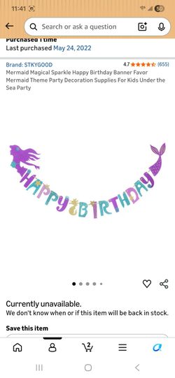 Mermaid Happy Birthday Banner + Regular Banner Set - Like New!