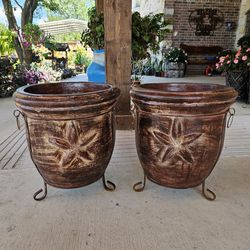 Brown Star Clay Pots, Planters, Plants. Pottery $75 cada una