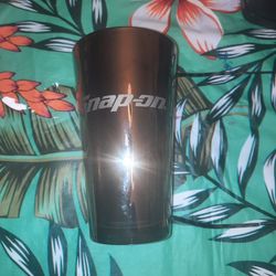 Snap-On Tools Vintage Collectible Chrome Pint Beer Glass. 16 Oz Etched.