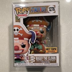 Buggy the Clown Funko Pop *MINT* Hot Topic Exclusive One Piece 1276 with protector Chopper Luffy Nami